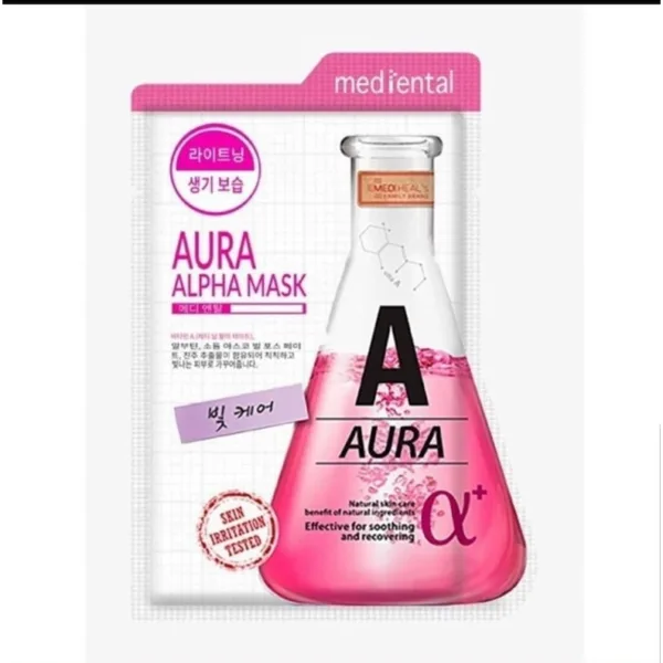 ماسک-ورقه-ای-با-خاصیت-روشن-کنندگی-و-ترمیم-کنندگی-پوست-AURA-ALPHA-MASK-mediental-ساخت-کره-جنوبی-600x600